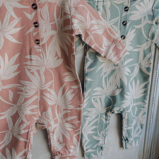100% Cotton Baby Long-sleeve Jumpsuit Hawaiian Print