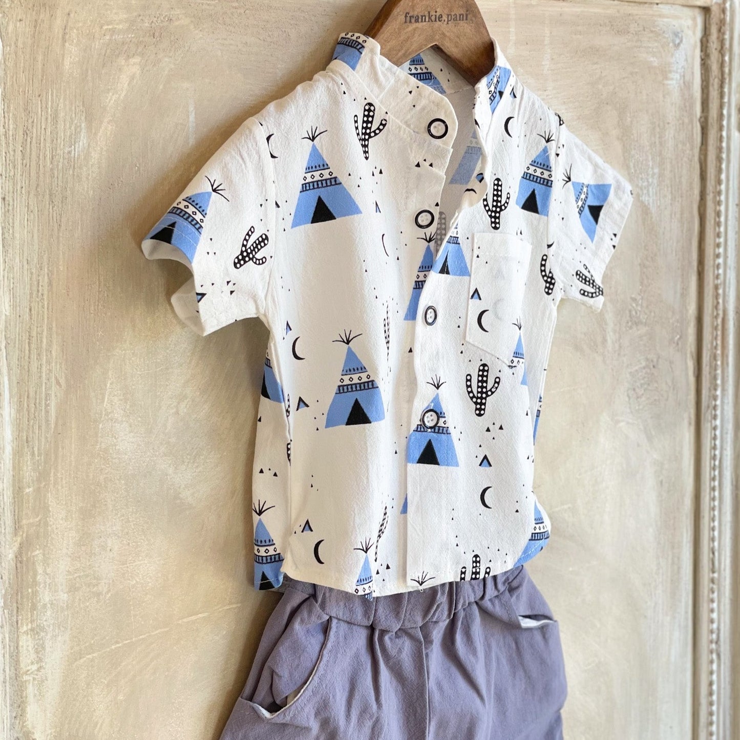 2 Piece Baby / Toddler Boy Summer Outfit All over Print Shirt and Shorties